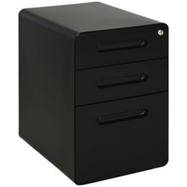 3 Drawer Modern Steel Filing Cabinet with 4 Wheels Lock Pencil Box - thumbnail 1