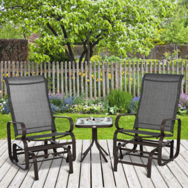 3 Pcs Rocking Chair Gliding Chair Set with Table for Patio Garden - thumbnail 2