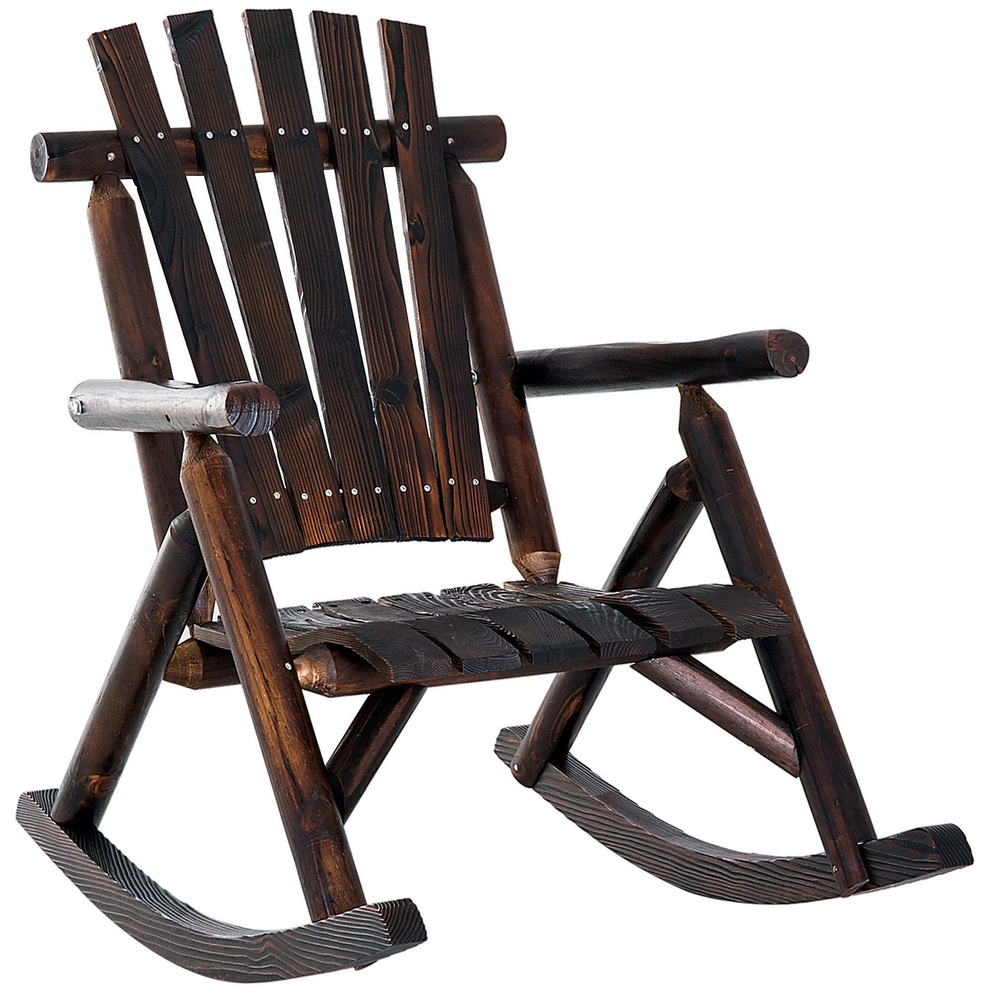 Wooden Traditional Rocking Chair Lounger Relaxing Balcony Garden Seat - image 1