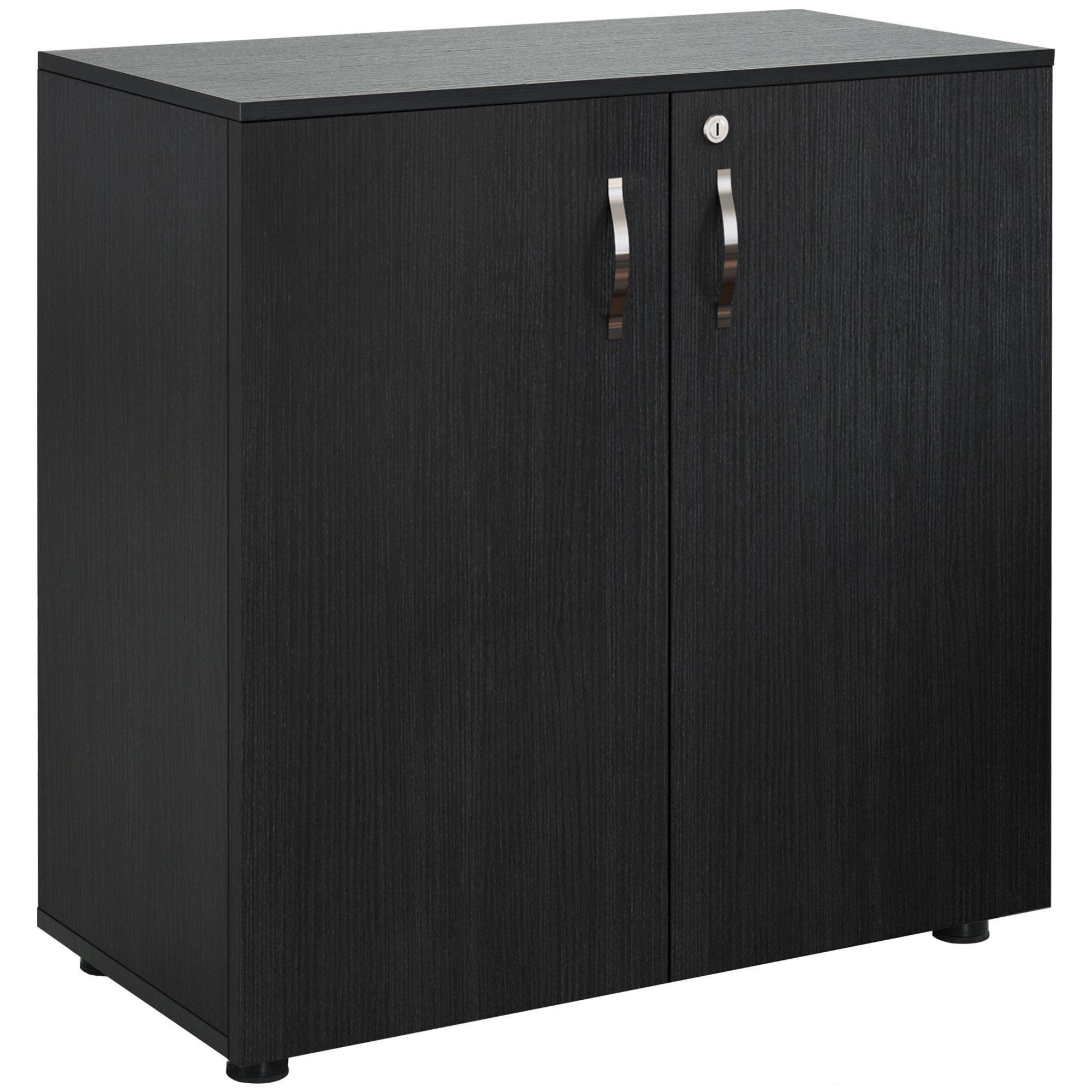 2-Tier Locking Office Storage Cabinet File Organisation with Handles - image 1