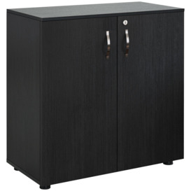 2-Tier Locking Office Storage Cabinet File Organisation with Handles - thumbnail 1