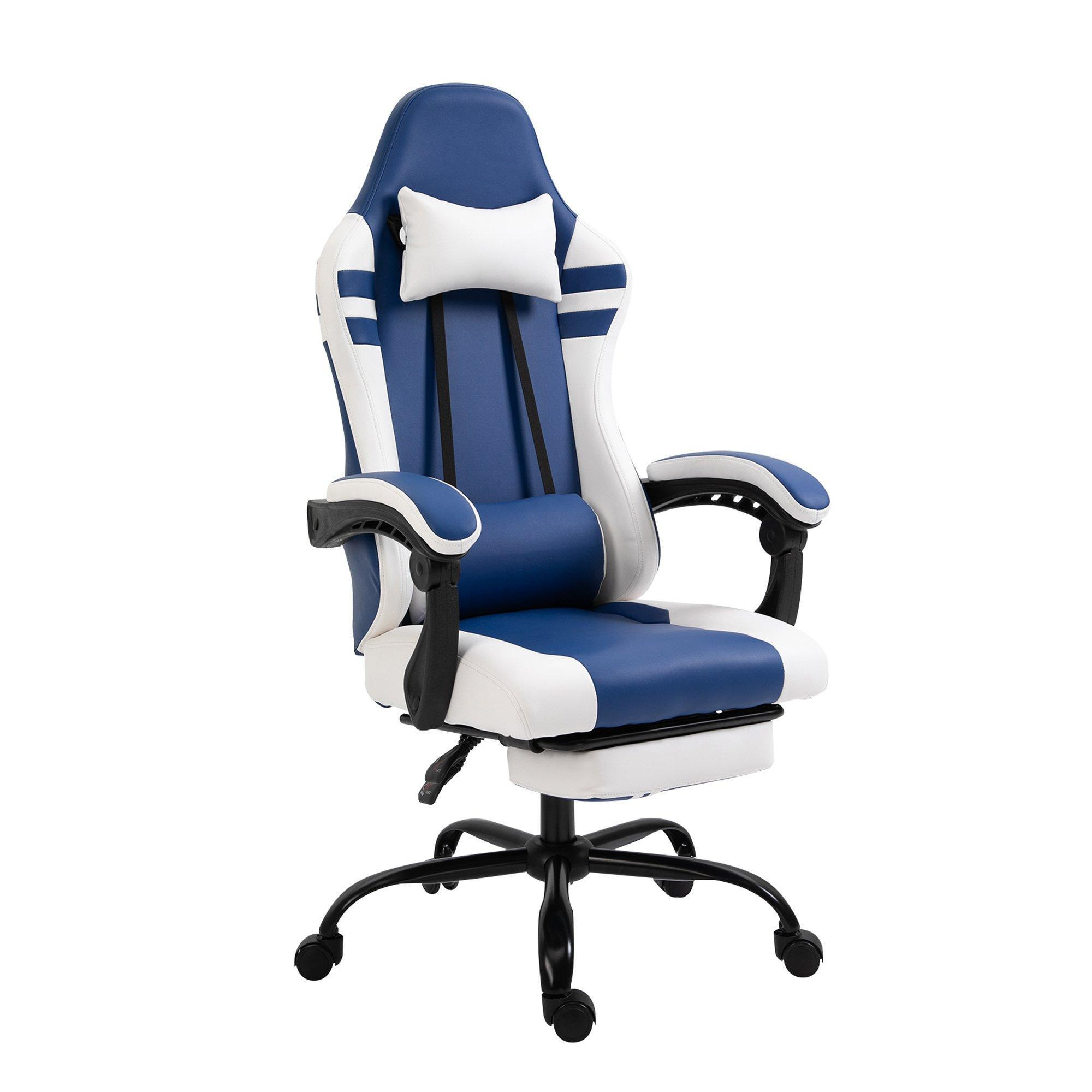 Luxe PU Leather Gaming Office Chair with Footrest Wheels Reclining - image 1
