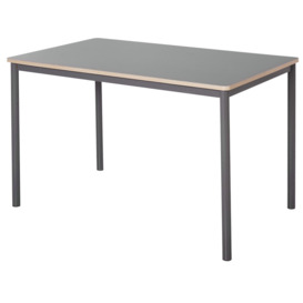 120cm Minimalistic Dining Table   Steel Frame Foot Pads Simple Style