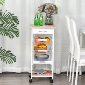 Mobile Rolling Kitchen Island Trolley for Home   Metal Baskets - thumbnail 3
