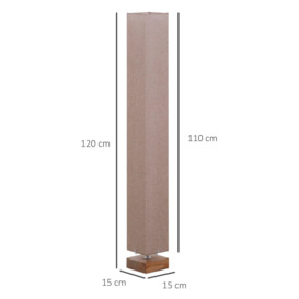 120cm Tall Linen Floor Lamp with Wood Base Steel Frame Stylish Home - thumbnail 3