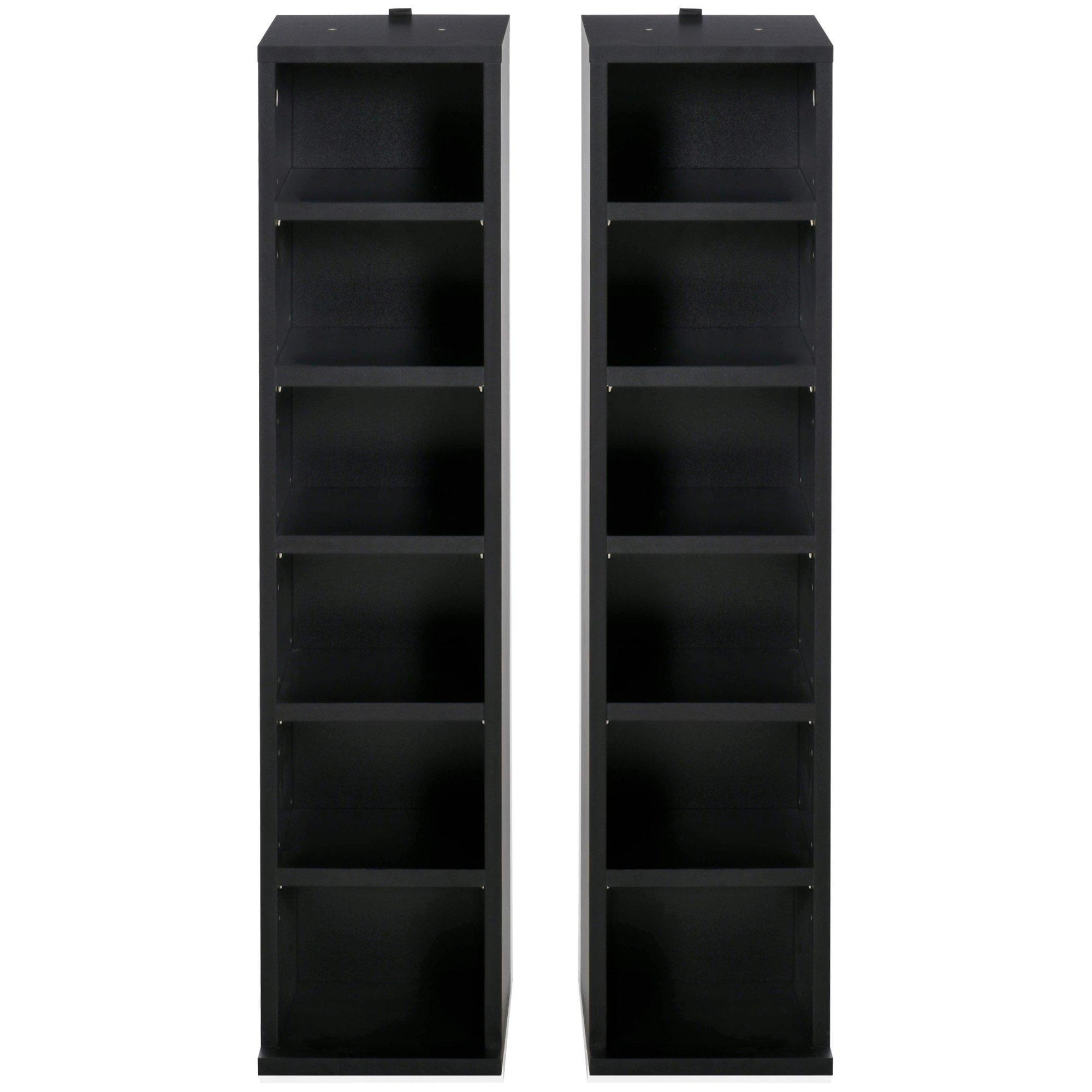 Set of 2 CD Media Display Shelf Unit Tower Rack Adjustable Shelvess - image 1