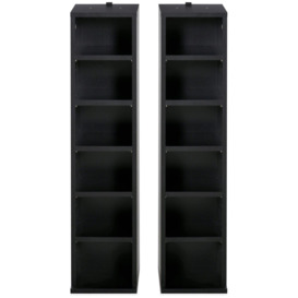 Set of 2 CD Media Display Shelf Unit Tower Rack Adjustable Shelvess - thumbnail 1