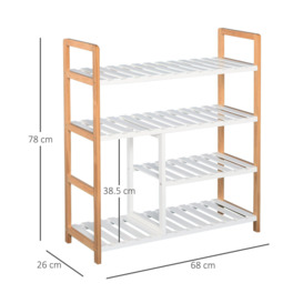 Shoe Rack Simple Home Storage with Wood Frame Boot Compartment - thumbnail 3