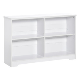 Simple Modern 4-Compartment Low Bookcase 2-Tier Shelves Cube Display - thumbnail 1