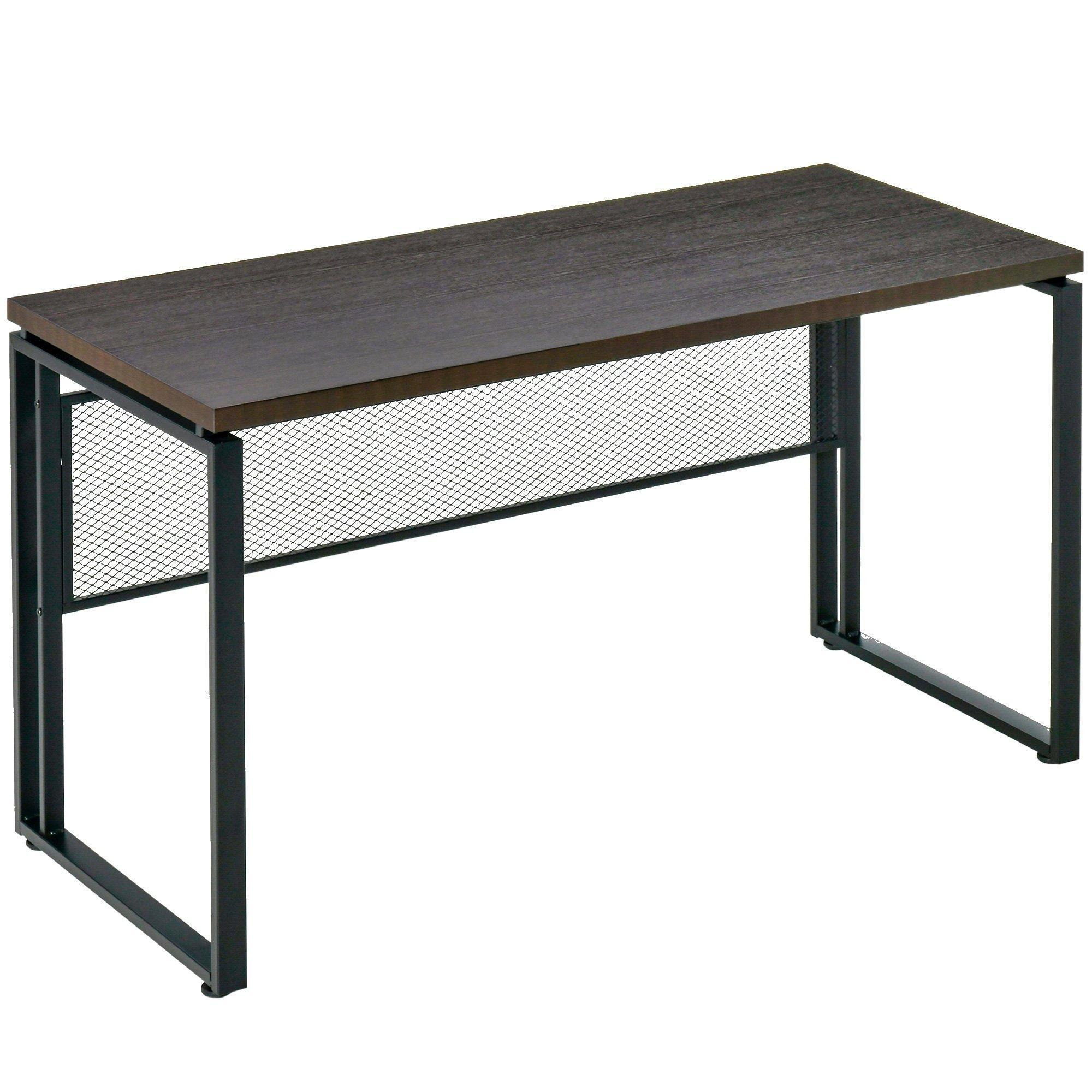 Modern Wooden Computer Desk Study Standing Writing Table Metal Frame - image 1