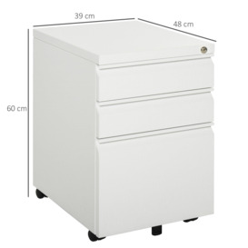 Mobile Vertical File Cabinet Lockable Metal Filling Cabinet with - thumbnail 3