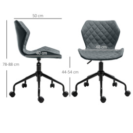 Home Office Swivel Computer Desk Chair Nylon Wheels Adjustable Height - thumbnail 3