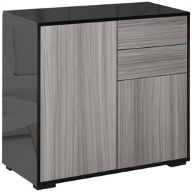 Push-Open Side Cabinet with 2 Drawer 2 Door Cabinet for Home Office - thumbnail 1