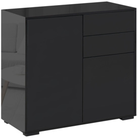 Push-Open Side Cabinet with 2 Drawer 2 Door Cabinet for Home Office - thumbnail 1