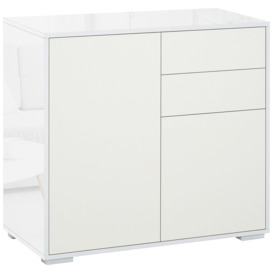 Push-Open Side Cabinet with 2 Drawer 2 Door Cabinet for Home Office