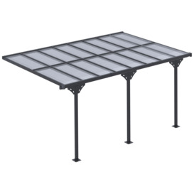 Outdoor Patio Gazebo Pergola, Aluminum Post, 4.35 x 3 m PC Roof - thumbnail 1