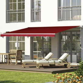 2.5m x 2m Garden Patio Manual Awning Canopy with Winding Handle - thumbnail 2