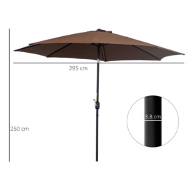 3(m) Patio Umbrella Outdoor Sunshade Canopywith Tilt & Crank - thumbnail 3