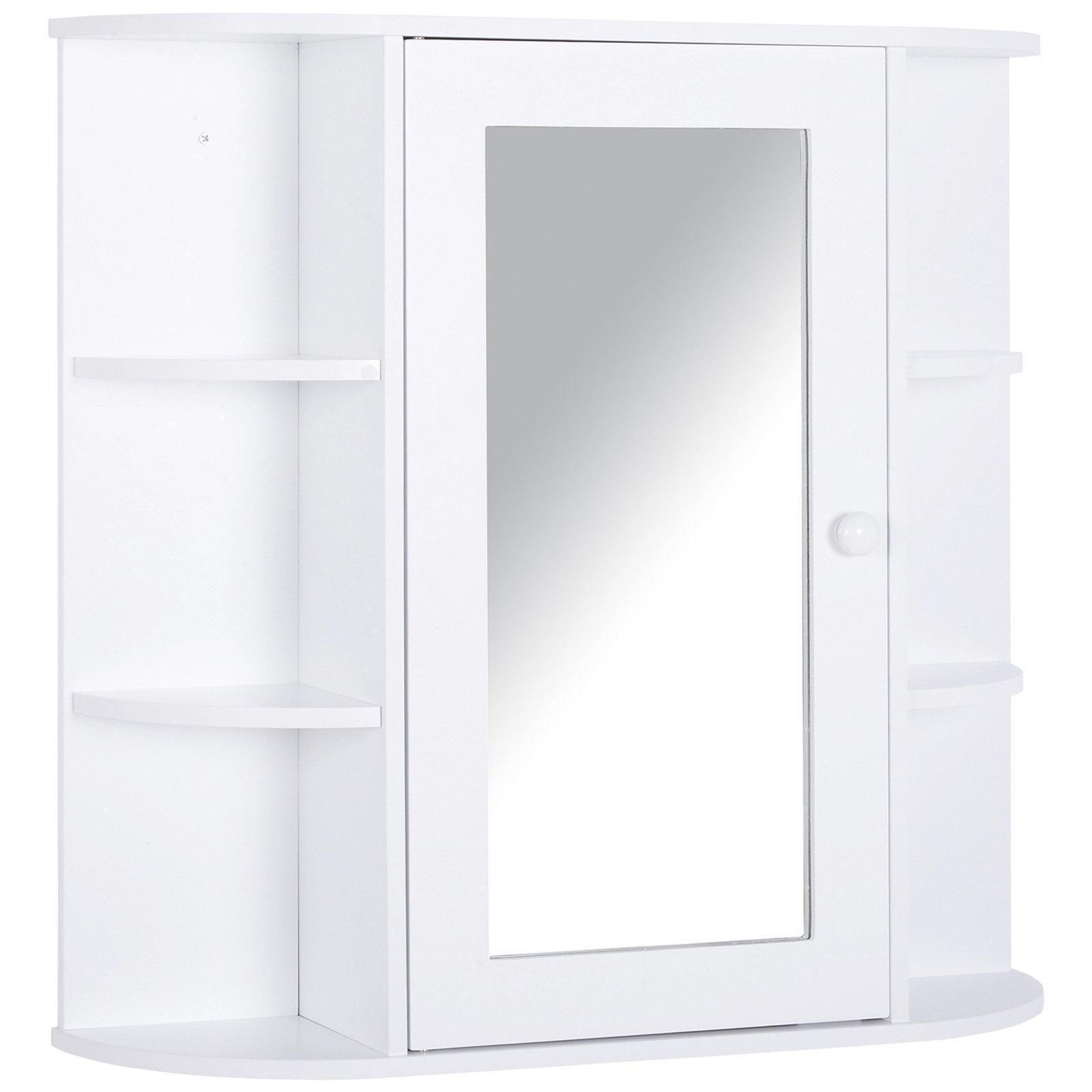 Wall Mount Mirror Cabinet Storage Bathroom Cupboard   Single Door - image 1