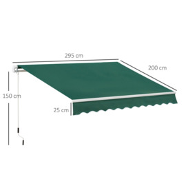 Manual Retractable Awning Garden Shelter Canopy 3 x 2m - thumbnail 3