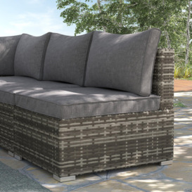 Outdoor Garden Furniture Rattan Single Middle Sofa with Cushions - thumbnail 3