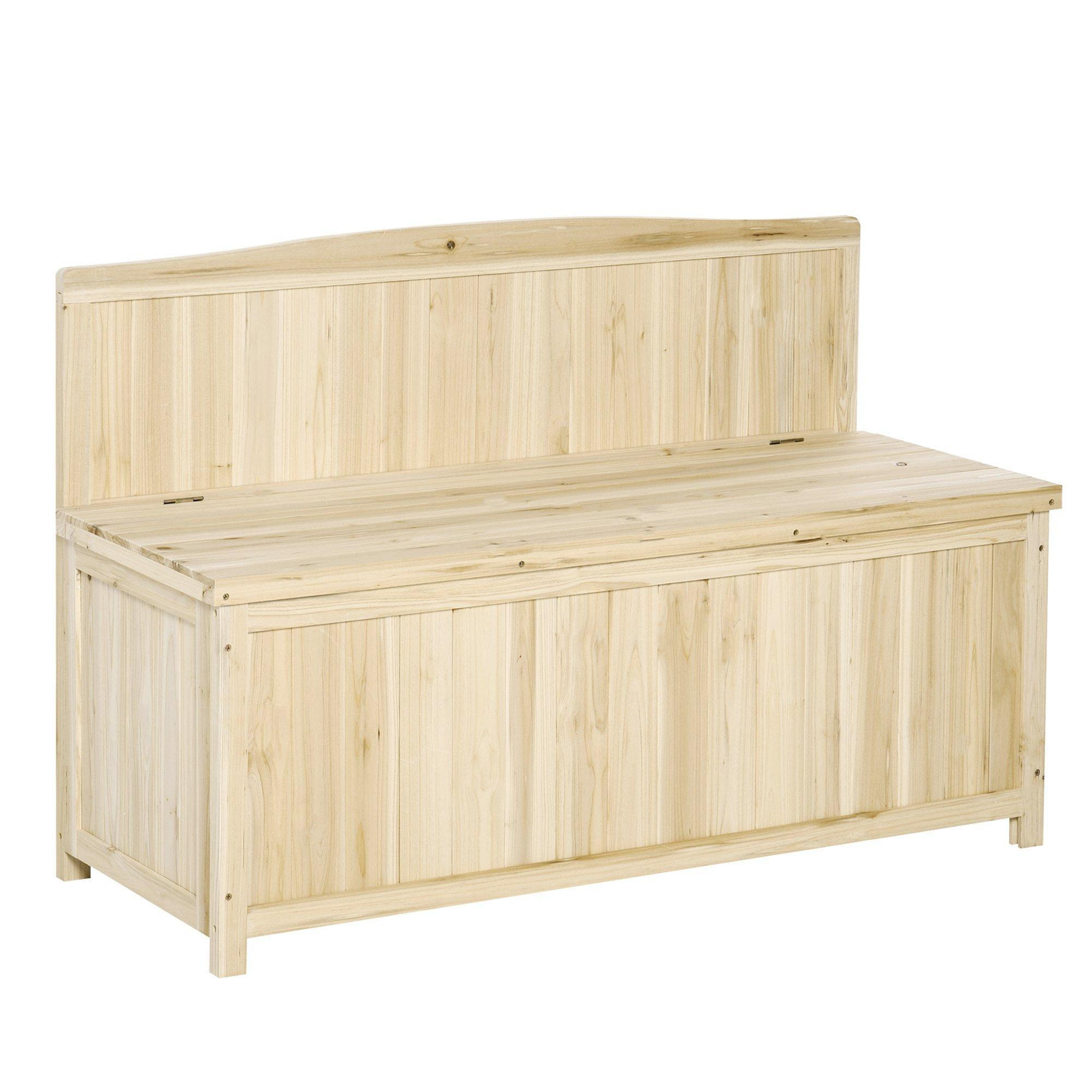 Wood Storage Bench for Patio Furniture, Outdoor Garden Seating Tools - image 1