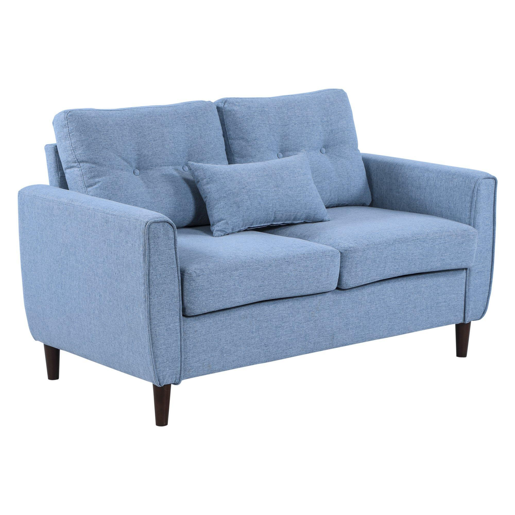 Traditional Double Sofa with Spring Padded Cushion and Armrest - image 1