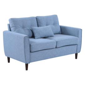 Traditional Double Sofa with Spring Padded Cushion and Armrest - thumbnail 1