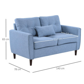 Traditional Double Sofa with Spring Padded Cushion and Armrest - thumbnail 2