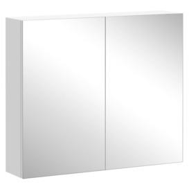 Wall Mount Mirror Cabinet Storage Bathroom Cupboard Double Door - thumbnail 2