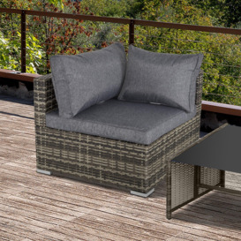 PE Rattan Wicker Corner Sofa Garden Single Sofa Chair with Cushions - thumbnail 2