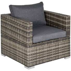 Outdoor Single Wicker Furniture Sofa with Padded Cushion Garden Balcony
