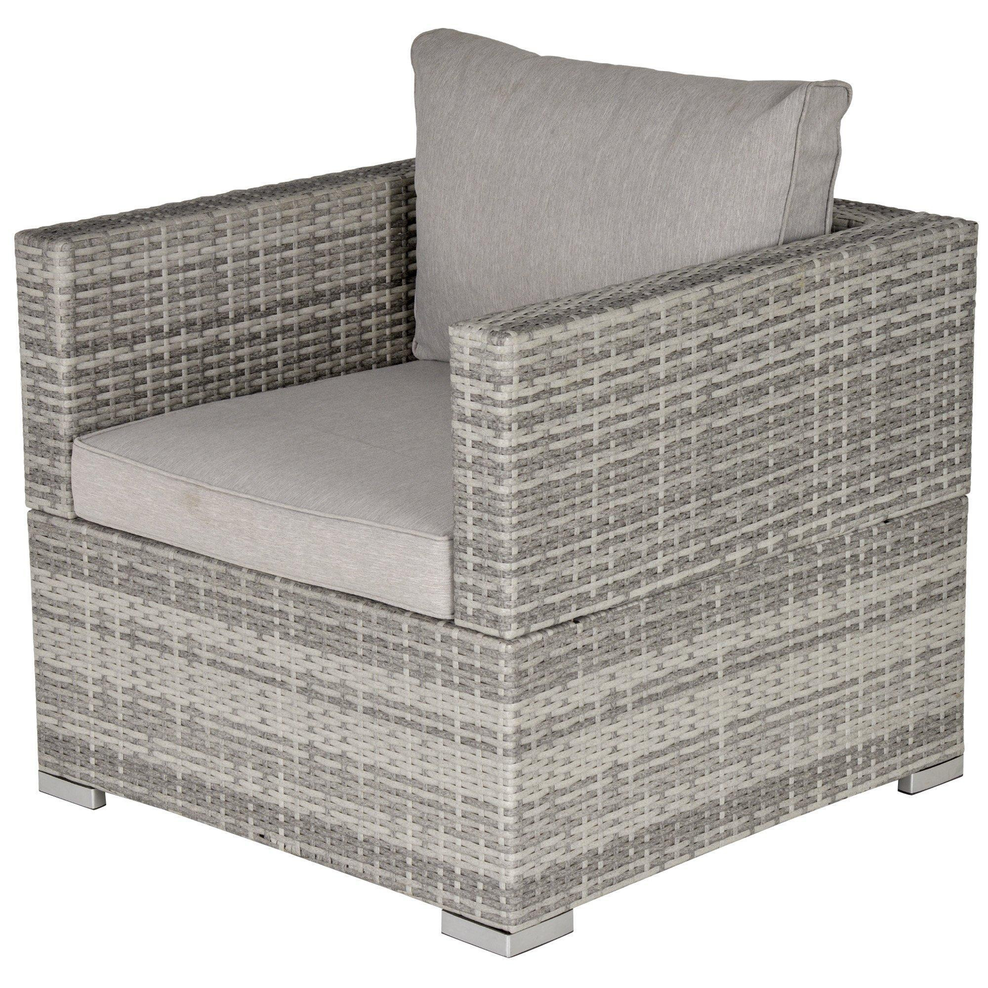 Outdoor Single Wicker Furniture Sofa with Padded Cushion Garden Balcony - image 1