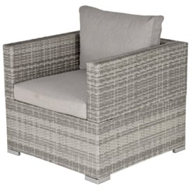 Outdoor Single Wicker Furniture Sofa with Padded Cushion Garden Balcony - thumbnail 1