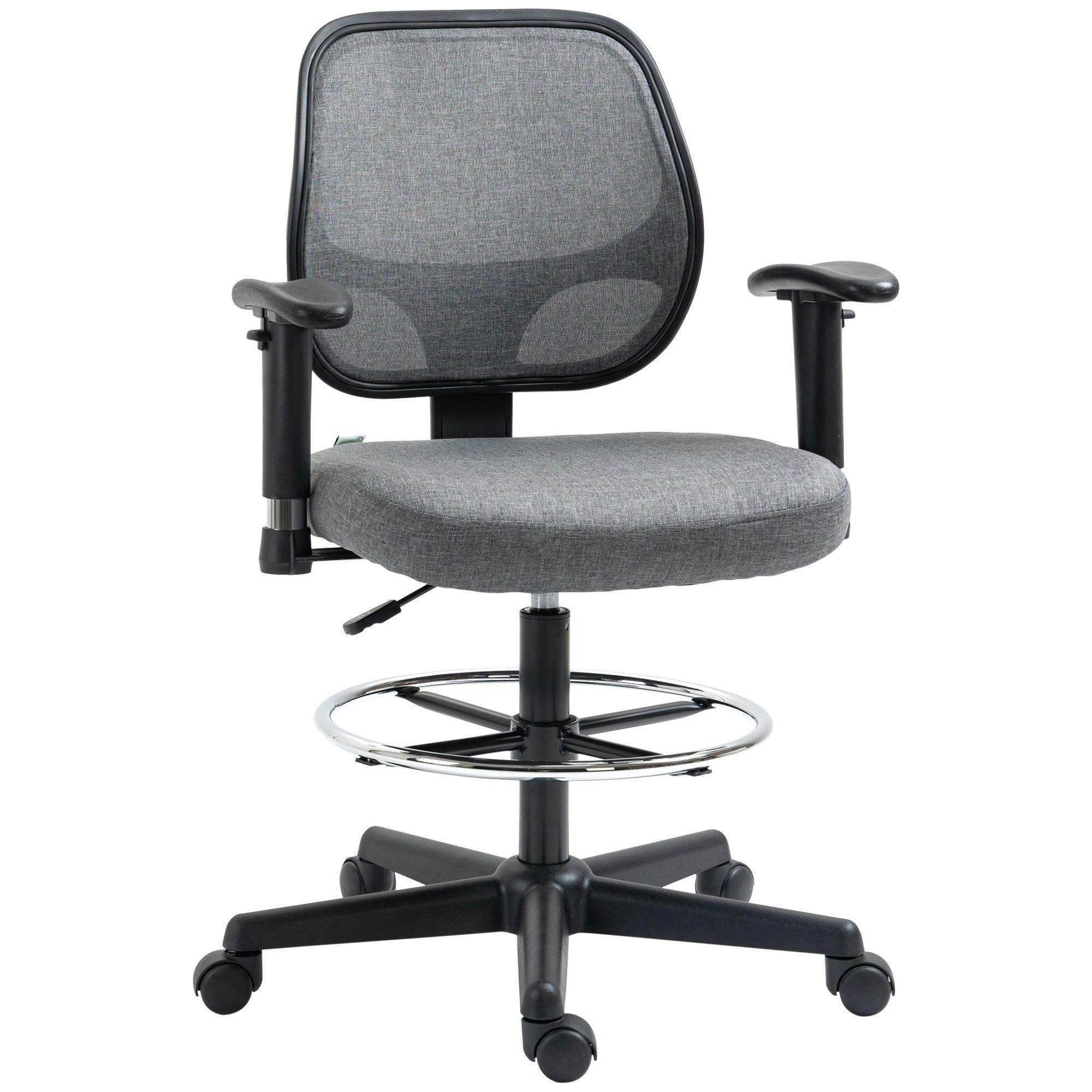 Ergonomic Drafting Chair Tall Office Stand Desk Chair with Foot Ring - image 1