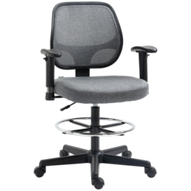 Ergonomic Drafting Chair Tall Office Stand Desk Chair with Foot Ring - thumbnail 1