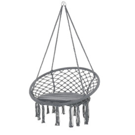 Macrame Hanging Chair Swing Hammock for Indoor and Outdoor Use - thumbnail 1