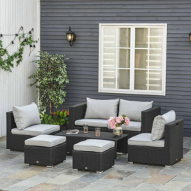 8pc Outdoor Patio Furniture Set Weather Wicker Rattan Sofa Chair - thumbnail 2