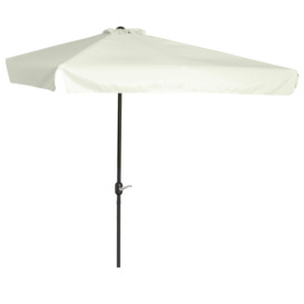 2.3m Half Round Parasol Umbrella Balcony Metal Frame Outdoor with Crank NO BASE - thumbnail 1