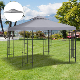 3x3m Gazebo Top Cover Double Tier Canopy Replacement Pavilion Roof - thumbnail 2