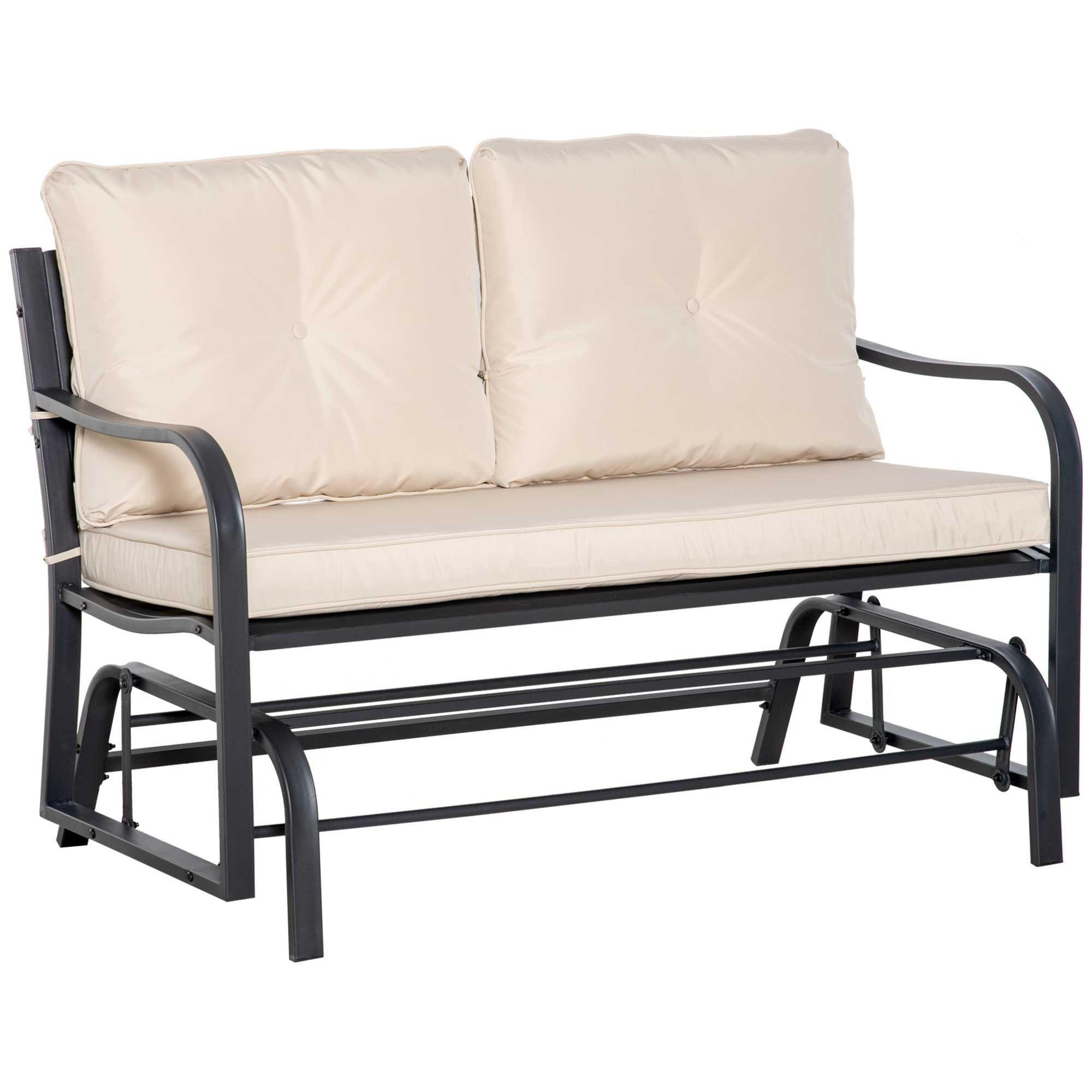 Outdoor Double Rocking Chair Glider Loveseat with Cushion - image 1