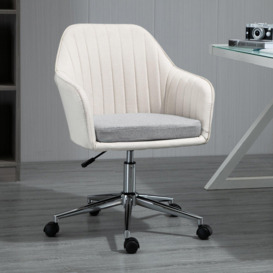 Leisure Office Chair Linen Swivel Computer Desk Chair Study - thumbnail 2