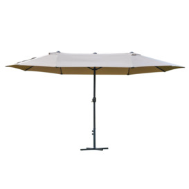 4.6M Garden Patio Umbrella Canopy Parasol Sun Shade with Base - thumbnail 1