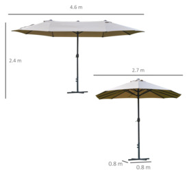 4.6M Garden Patio Umbrella Canopy Parasol Sun Shade with Base - thumbnail 3