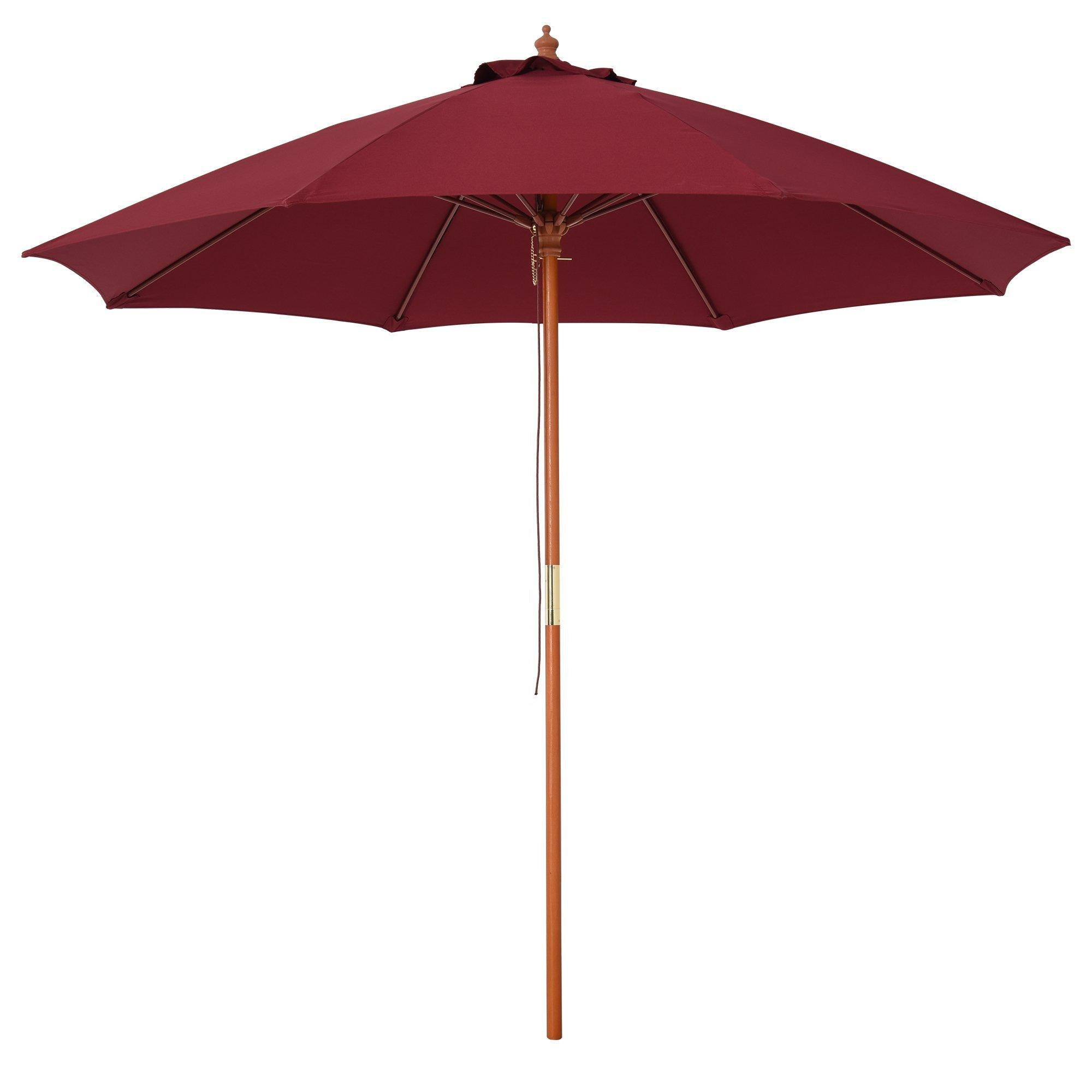 2.5m Wooden Garden Parasol Outdoor Umbrella Canopy with Vent - image 1