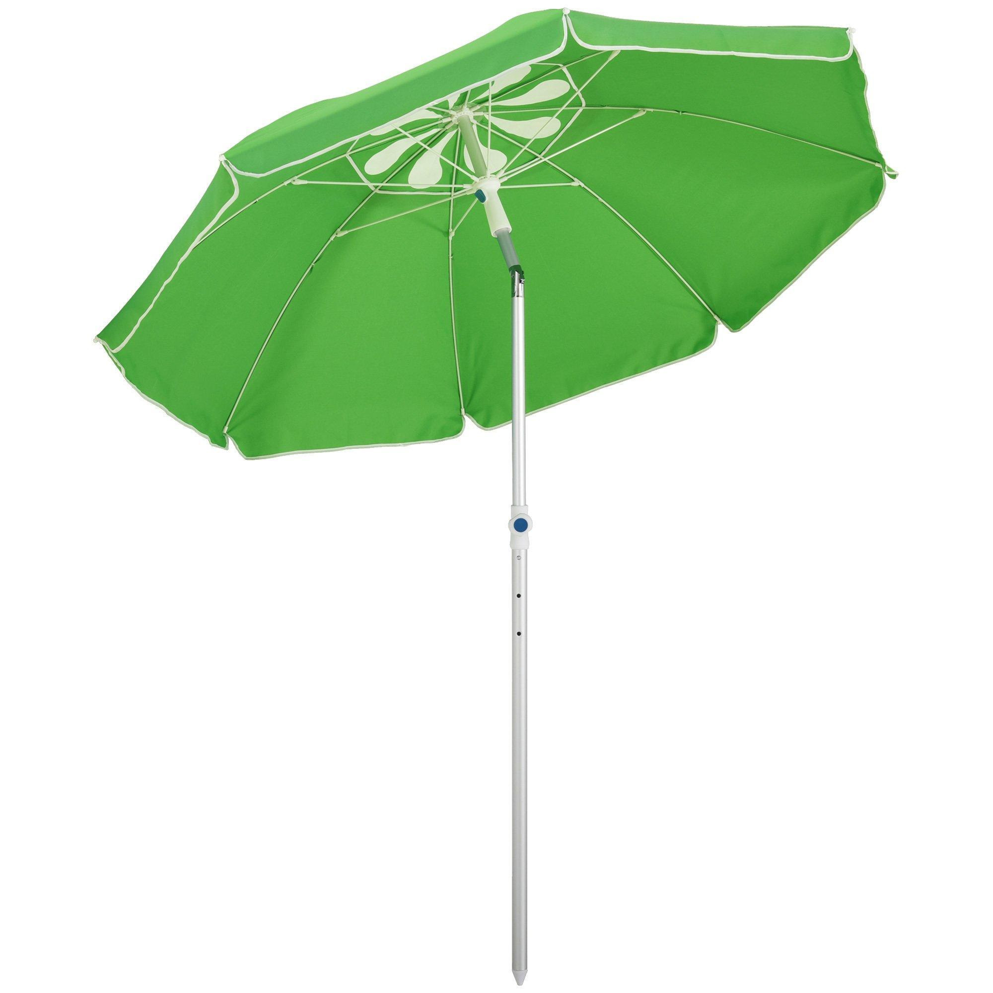 1.96m Arced Beach Umbrella 3-Angle Canopy with Aluminium Frame Bag - image 1