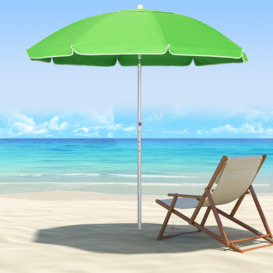 1.96m Arced Beach Umbrella 3-Angle Canopy with Aluminium Frame Bag - thumbnail 2