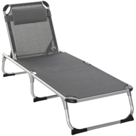 Folding Outdoor Reclining Sun Lounger Chair Aluminium Frame