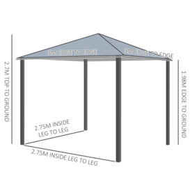 3Metre Outdoor Gazebo Canopy Party Tent Aluminum Frame with Sidewalls - thumbnail 3
