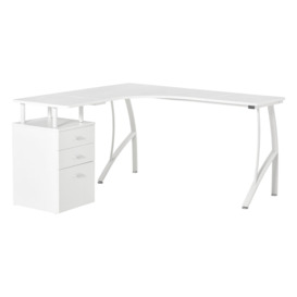 L-Shaped Computer Desk Table with Drawer Home Office Corner